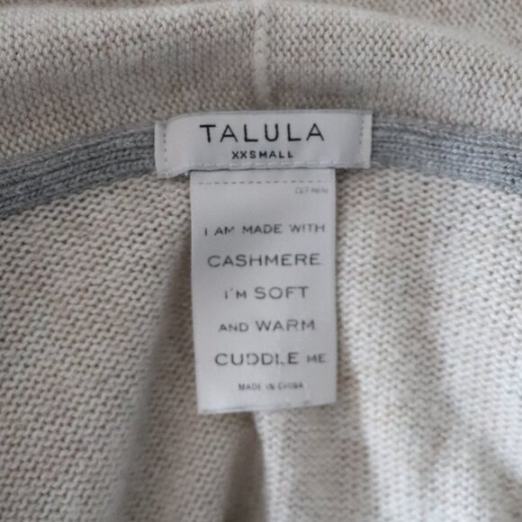 Talula Women's Cream Sz XXS Lenox Cashmere Oversized Open Front Ribbed Cardigan - Picture 9 of 11